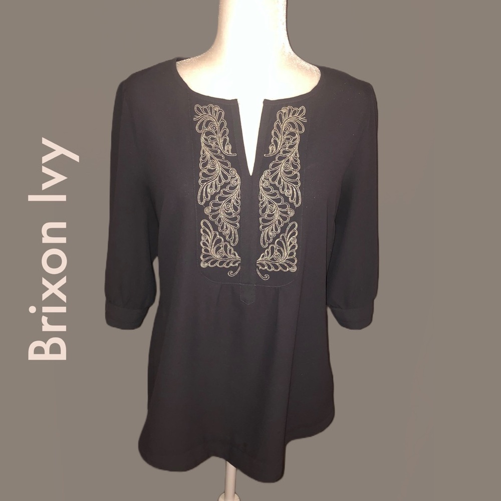 Brixon Ivy • Grey and white blouse • L